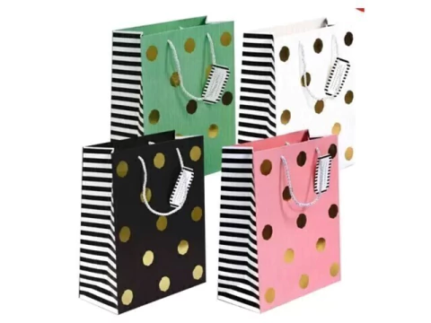 SACOLA PAPEL PARA PRESENTE M 26X32X12CM POA GOLD