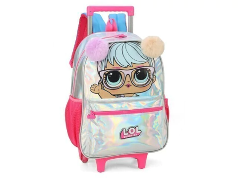 MOCHILA ESCOLAR DE CARRINHO LOL SURPRISE PRATA