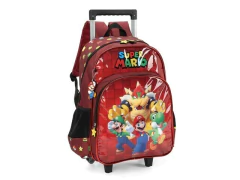 MOCHILA ESCOLAR DE CARRINHO SUPER MARIO BROS VINHO