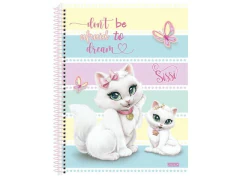CADERNO DE ESPIRAL 1/4 PEQUENO CD 80FLS SISSI