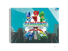CADERNO DE DESENHO CD ESPIRAL ADESIVADO 60FLS PJ MASKS SORTIDAS - comprar online