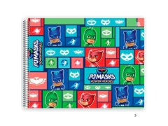 CADERNO DE DESENHO CD ESPIRAL ADESIVADO 60FLS PJ MASKS SORTIDAS - loja online