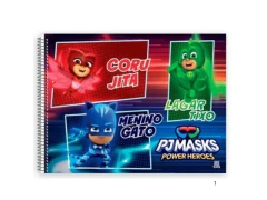CADERNO DE DESENHO CD ESPIRAL ADESIVADO 60FLS PJ MASKS SORTIDAS - comprar online