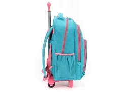 MOCHILA ESCOLAR DE CARRINHO VERDE COM ROSA UP4YOU - Papelaria Visão