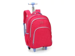 MOCHILA ESCOLAR DE CARRINHO VINHO COM DET AZUL CL UP4YOU - comprar online
