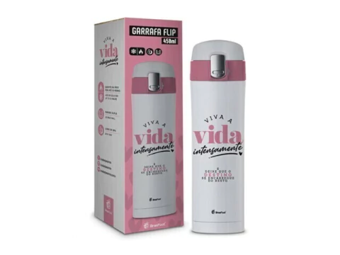 GARRAFA TERMICA FLIP 450ML VIVA A VIDA