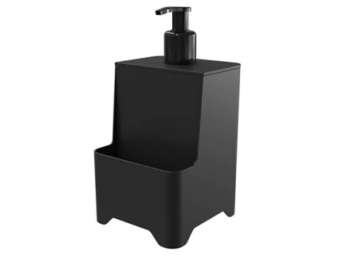 PORTA DETERG ESPONJA DE PLAST SMILE PRETO 650ML 18,5X10X10CM