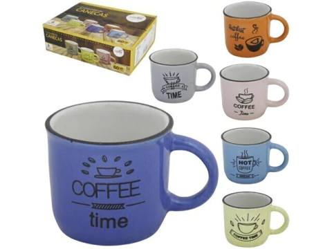 JOGO DE CANECA DE PORCELANA C 6 PCS 60ML CA18064