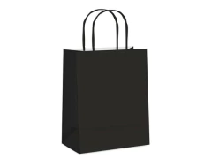 SACOLA PAPEL DE PRESENTE PRETO M 26X19,5X9,5CM