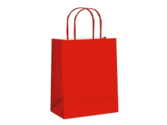 SACOLA PAPEL VERMELHO M 26X19,5X9,5CM