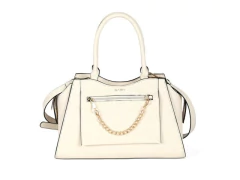BOLSA FEMININA SINTETICA COM DUAS ALCAS MARFIM