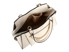 BOLSA FEMININA SINTETICA COM DUAS ALCAS MARFIM - loja online