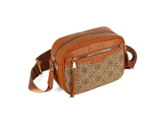 BOLSA SINTETICA FEMININA CARAMELO COM ALCA TRANSVERSAL - comprar online