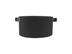 CESTA RIGIDA REDONDA C ALCA DE COURO 12CMX23CM PRETA