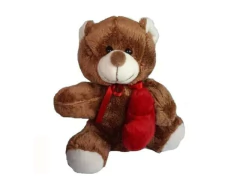 URSO ENCANTO COM CORACAO MARROM 18CM