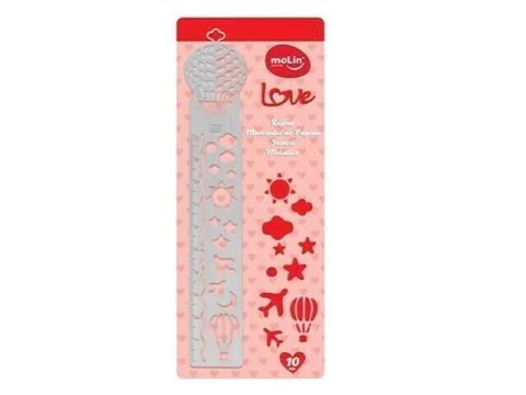 REGUA MARCADOR PAGINA STENCIL METALICO BALAO