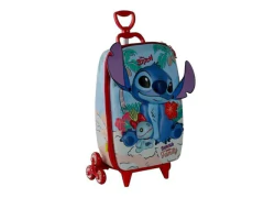 MOCHILA DE CARRINHO ESCOLAR INFANTIL 3D STITCH PRAIA - comprar online