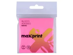 BLOCO ADESIVO MAXPRINT ROSA NEON MEDIO 76MM X 76MM
