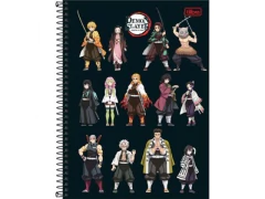 CADERNO DE 01 MATERIA MASC DEMON SLAYER 80FLS CAPAS SORTIDAS