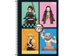 CADERNO DE 01 MATERIA MASC DEMON SLAYER 80FLS CAPAS SORTIDAS - Papelaria Visão
