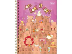 CADERNO DE 10 MATERIAS FEMNINO CAPYCLUB 160FLS CAPAS SORTIDAS - Papelaria Visão