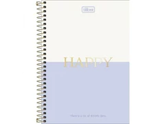CADERNO ESPIRAL PEQUENO 1/4 CAPA DURA HAPPY 160FLS - Papelaria Visão