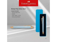 CANETA 1.0 POLY BALL URBAN AZUL GOLD FABER CASTEL - loja online