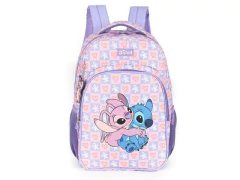 MOCHILA DE COSTAS ESCOLAR INFANTIL STITCH LILAS