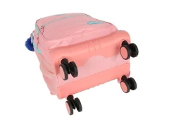 MOCHILA DE CARRINHO ESCOLAR INFANTIL ROSA STITCH RODINHA 360° - comprar online