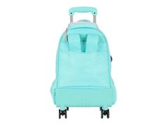 MOCHILA DE CARRINHO ESCOLAR INFANTIL STITCH TURQUESA RODINHA 360° - loja online