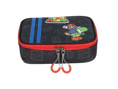 ESTOJO BOX ESCOLAR INFANTIL MARIO BROS PRETO - Papelaria Visão