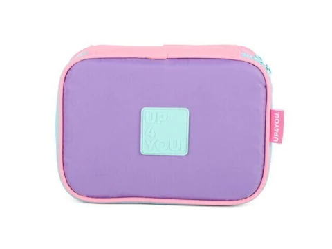 ESTOJO BOX ESCOLAR INFANTIL ROXO COM ROSA UP4YOU
