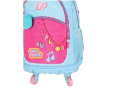 Imagem do MOCHILA DE CARRINHO ESCOLAR INFANTIL UP4YOU AZUL CLARO