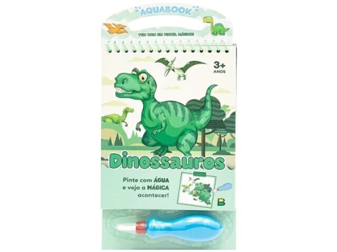 LIVRO INFANTIL AQUABOOK PINTA COM AGUA DINOSSAUROS