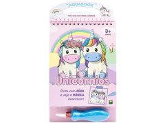 LIVRO INFANTIL AQUABOOK PINTA COM AGUA UNICORNIO