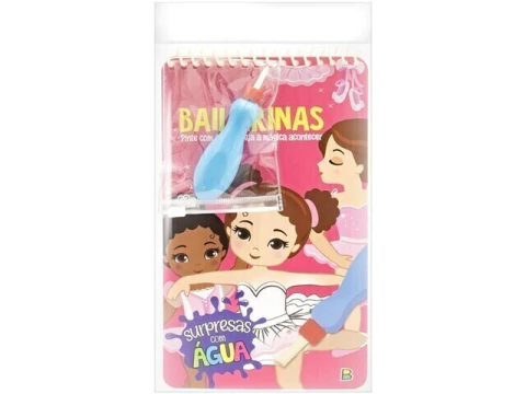LIVRO INFANTIL SURPRESAS PINTA COM AGUA BAILARINAS