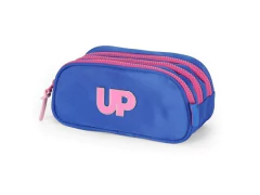 ESTOJO TRIPLO ESCOLAR INFANTIL AZUL E ZIPER ROSA UPA4YOU - comprar online