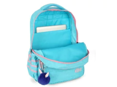 MOCHILA DE COSTAS ESCOLAR INFANTIL LAPTOP STITCH TURQUESA
