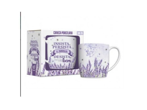 CANECA PORCELANA URBAN 300ML INSISTA PERSISTA LAVANDA