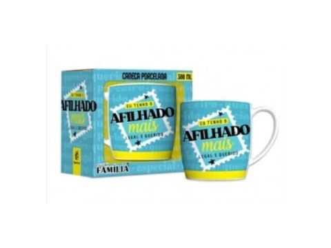 CANECA PORCELANA URBAN 300ML FAMILIA AFILHADO MAIS LEGAL