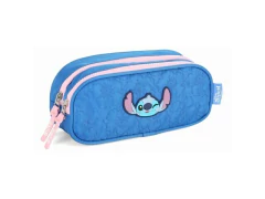 ESTOJO DUPLO ZIPER ESCOLAR INFANTIL STITCH AZUL E ROSA - comprar online