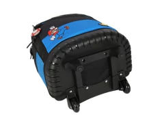 MOCHILA DE CARRINHO ESCOLAR INFANTIL AZUL MARIO BROS - loja online