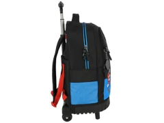 MOCHILA DE CARRINHO ESCOLAR INFANTIL AZUL MARIO BROS