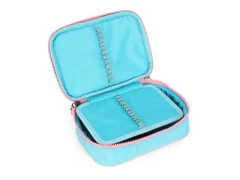 ESTOJO BOX ESCOLAR INFANTI STITCH TURQUESA COM ROSA - comprar online