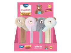 CANETA ESFEROG GEL APAGAVEL PONTA 0.7MM POMPOM URSO A UNIDADE