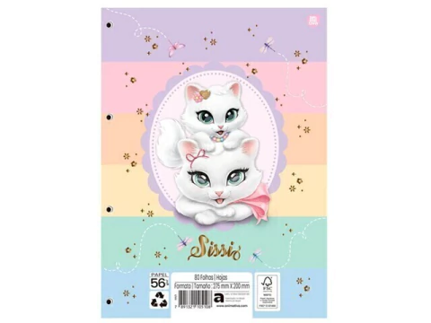 BLOCO DE FICHARIO COM 04 FUROS 80FLS SISSI