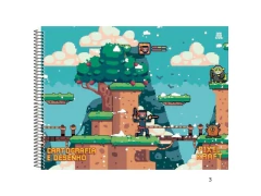 CADERNO CARTOGRAFIA E DESENHO ESPIRAL 60FLS PIXEL CAPA SORTIDA