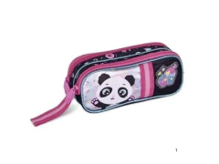 ESTOJO DUPLO ZIPER PANDA 21X9X6CM CD24680F
