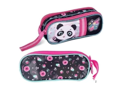 ESTOJO DUPLO ZIPER PANDA 21X9X6CM CD24680F na internet
