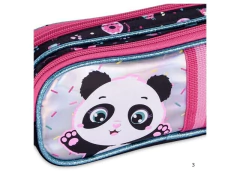 ESTOJO DUPLO ZIPER PANDA 21X9X6CM CD24680F - loja online